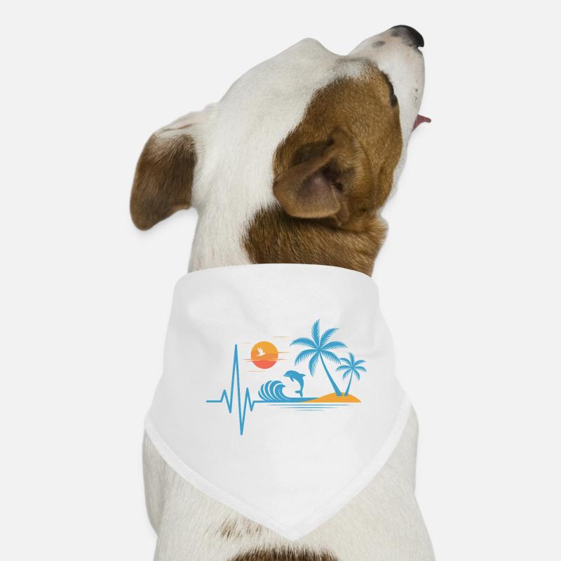 Tropical design palm trees dolphins vacation Dog Bandana