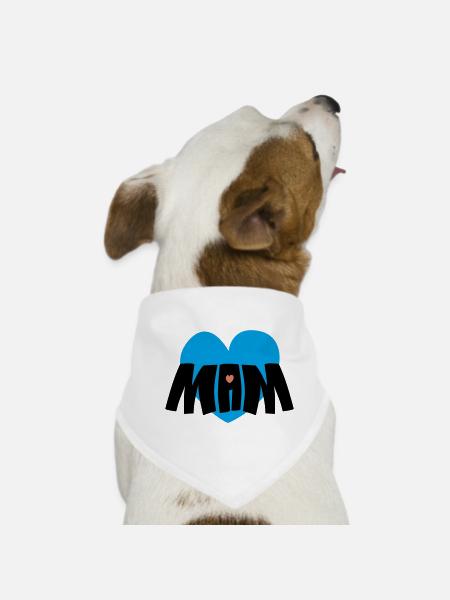 Mom heart - Dog Bandana - white