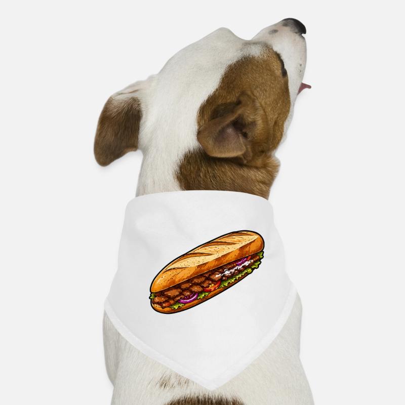 Illustration de sandwich baguette Bandana pour chien