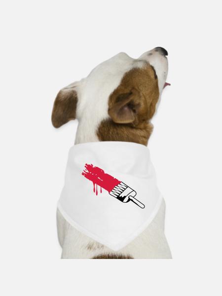 A brush with color - Dog Bandana - white - Front