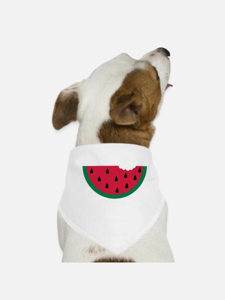 Melone Wassermelone watermelon Obst - Hunde-Bandana - Weiß - Vorne