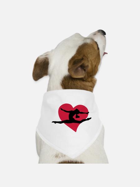 Gymnastic heart - Dog Bandana - white - Front