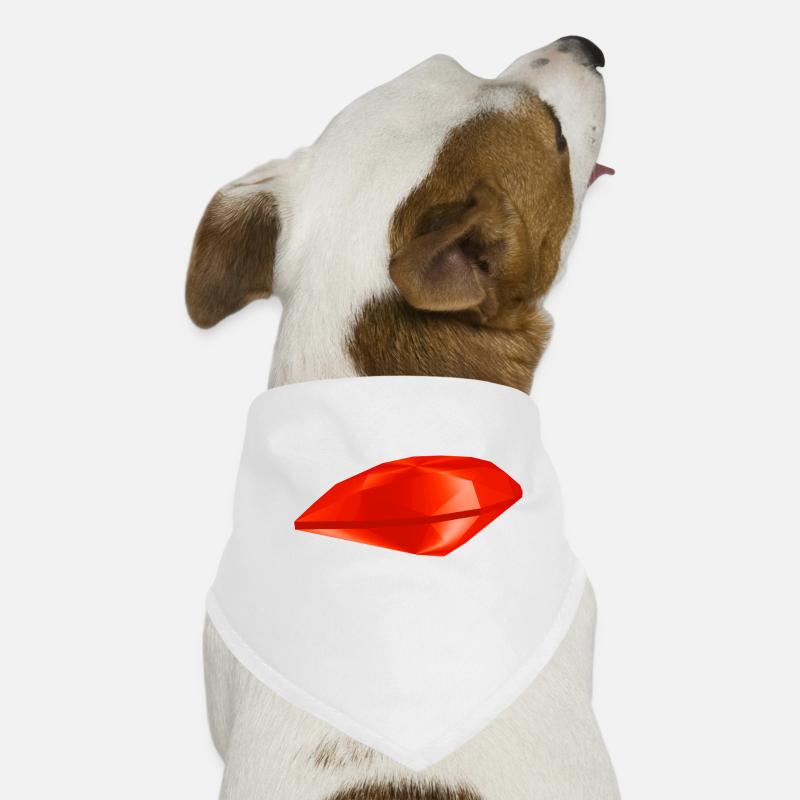 Roter Edelstein - Hunde-Bandana - Weiß