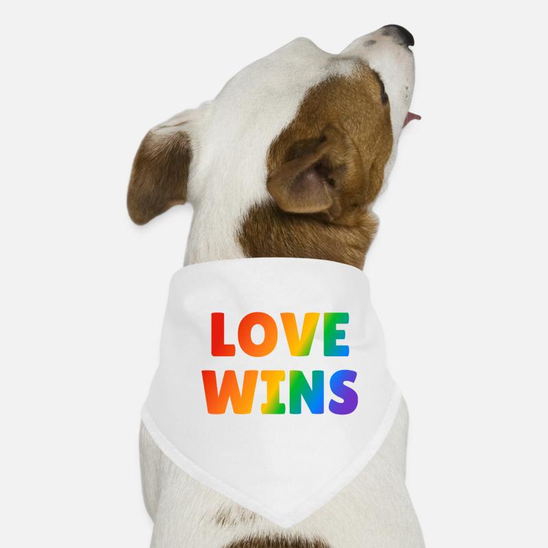 Liebe gewinnt LGBT Regenbogen Text Hunde-Bandana