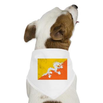Flagge von Bhutan - Hunde-Bandana - Weiß - Vorne