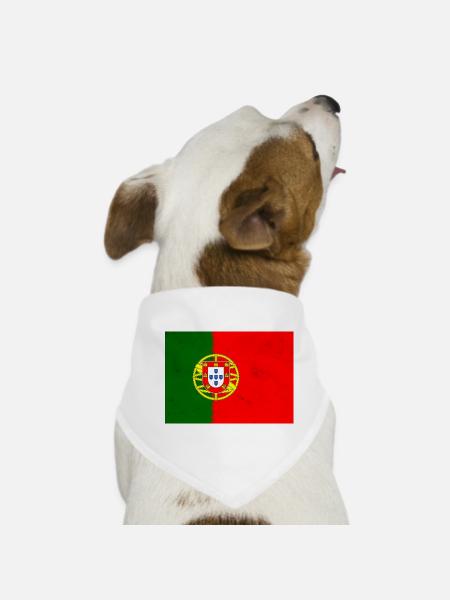 Drapeau du Portugal - Bandana pour chien - blanc - Devant