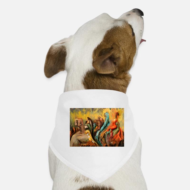 Surreal Psycho Disco Fantasy Creature Artwork Dog Bandana