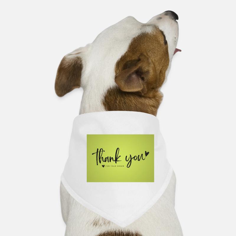 Thank You Script on Lime Green - Dog Bandana - white