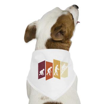 Dachdecker Evolution Retro Handwerk Beruf Spruch - Hunde-Bandana - Weiß - Vorne