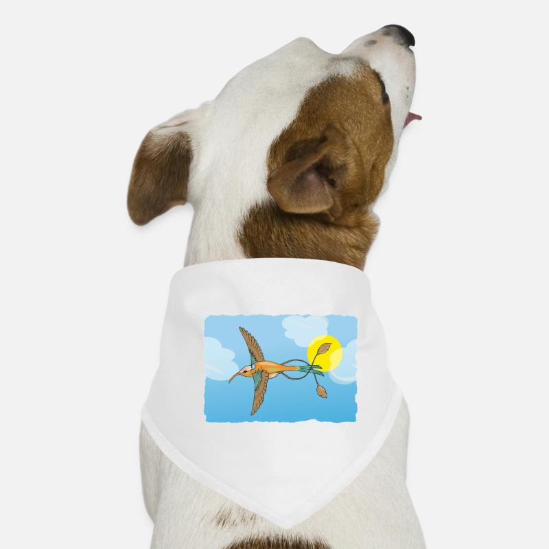 Der Kolibri - Hunde-Bandana - Weiß