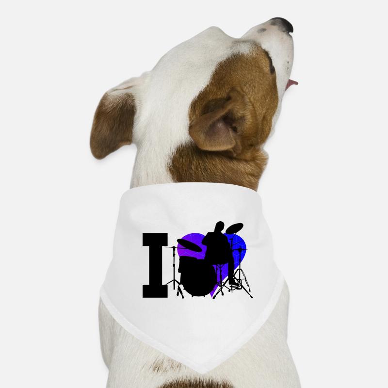 Percussions de batteur féminin - Bandana pour chien - blanc