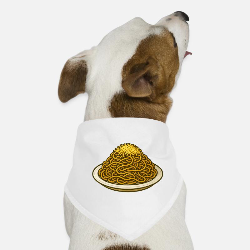 Spaghetti mit Käse Illustration Hunde-Bandana