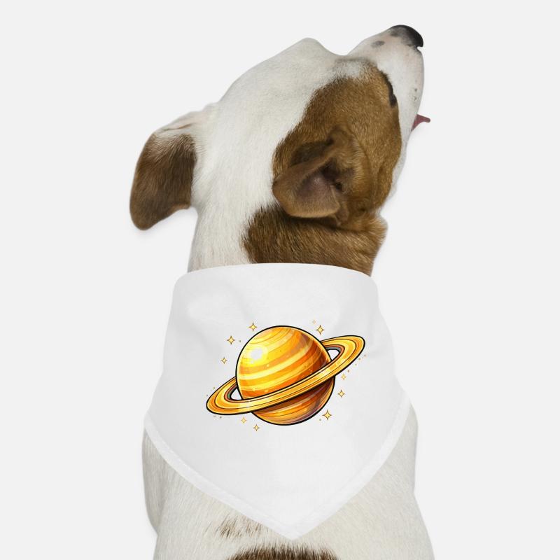 Saturn mit leuchtenden Ringen Hunde-Bandana