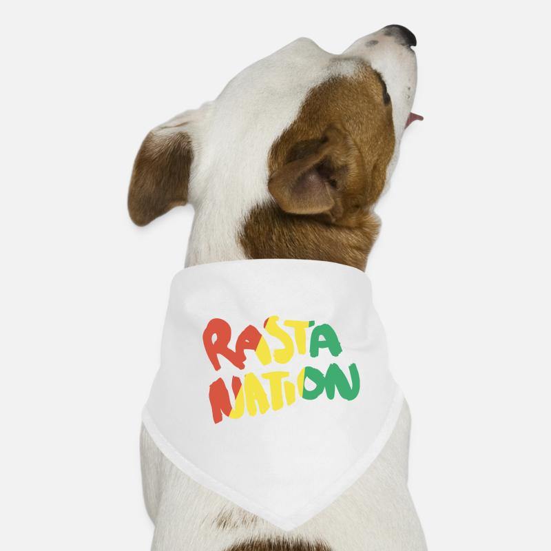 Rasta Nation Rastafari Reggae Dancehall Ragga Dub - Bandana pour chien - blanc