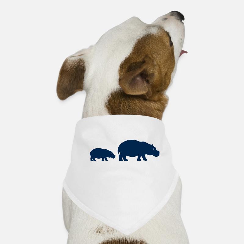 nilpferde silhouette - Hunde-Bandana - Weiß