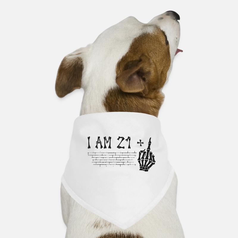 Ich bin 21 plus Mittelfinger - 22. Geburtstag Hunde-Bandana