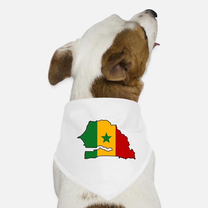 Carte du drapeau du Sénégal Bandana pour chien