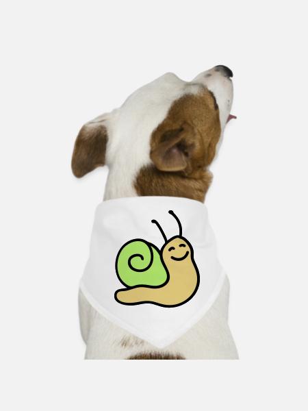 Fröhliche Schnecke 3 - Hunde-Bandana - Weiß