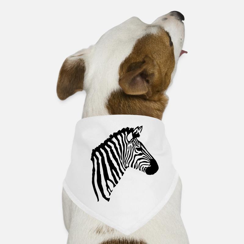 Zebra Kopf - Hunde-Bandana - Weiß