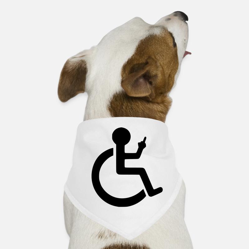 Wheelchair user with middle finger # Dog Bandana