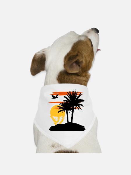 Sonnenuntergang - Sunset - Dog Bandana - white - Front