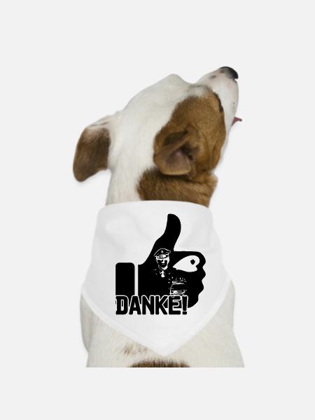 Danke Polizei Polizist Polizisten Spruch Geschenk - Hunde-Bandana - Weiß - Vorne