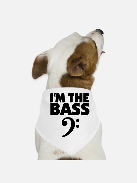 I'm the Bass Black (EU) - Dog Bandana - white - Front