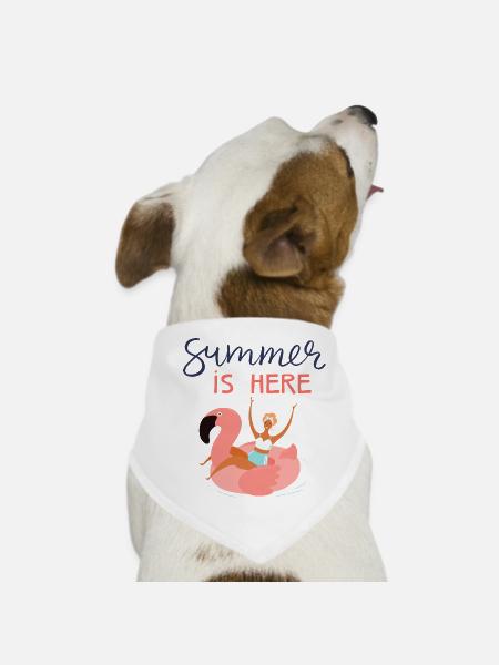 summer is here - Dog Bandana - white - Front