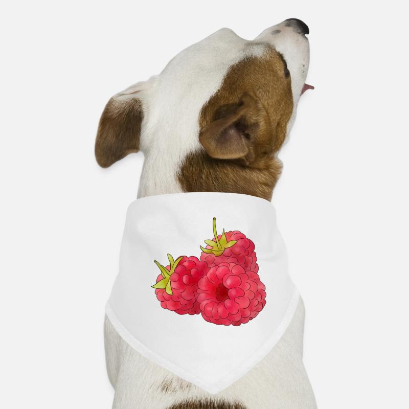 Himbeeren - Hunde-Bandana - Weiß