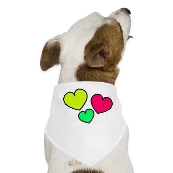 ICH LIEBE DICH. ICH LIEBE DICH. LIEBE. LIEBE. HERZ. - Hunde-Bandana - Weiß - Vorne