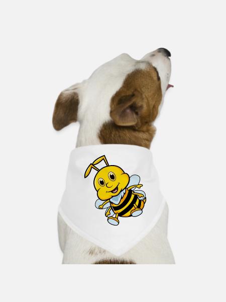bee - Dog Bandana - white - Front
