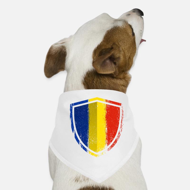 Distressed Blue Yellow Red Shield Dog Bandana