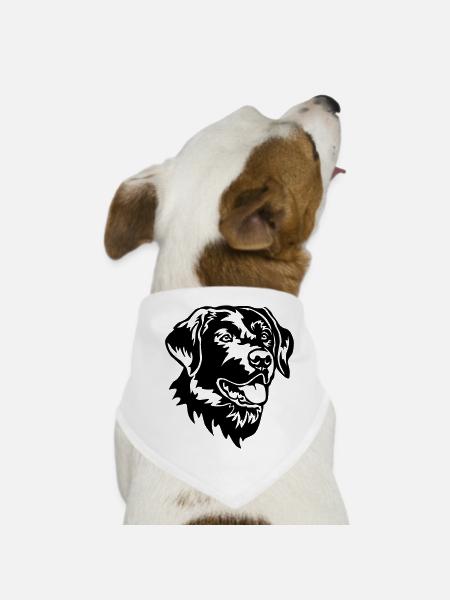 Tête de Labrador - Bandana pour chien - blanc - Devant