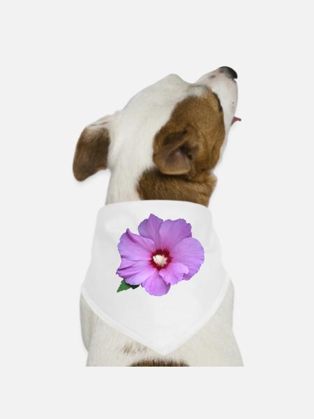 Fleur rose rose Guimauve rose - Bandana pour chien - blanc - Devant