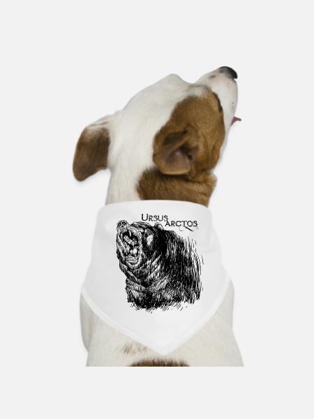 BROWN BEAR - Dog Bandana - white - Front