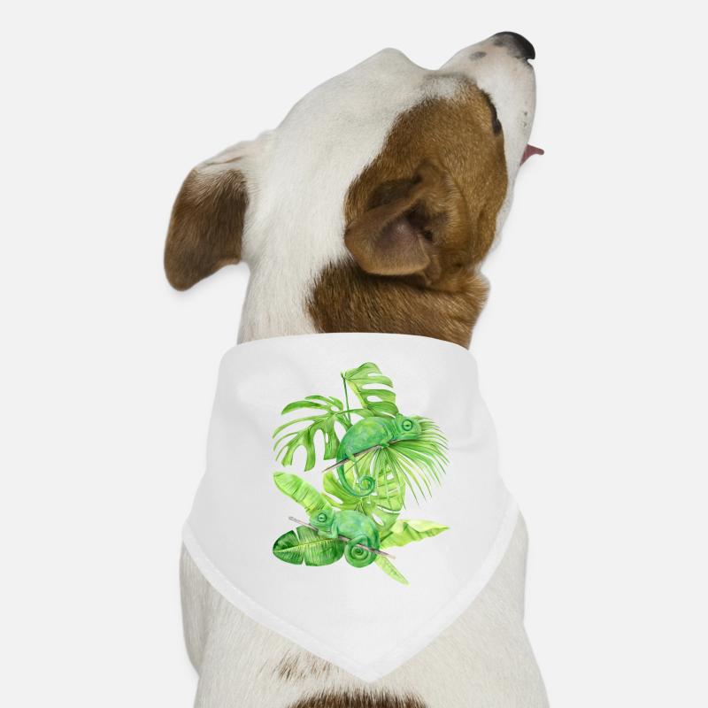 Caméléon, lézards caméléons verts Bandana pour chien