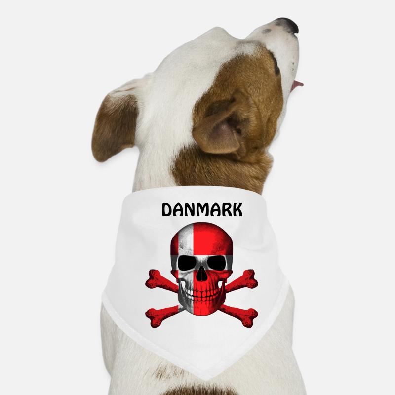 Skull Jolly Roger Pirate Flag Danmark R6Z Dog Bandana