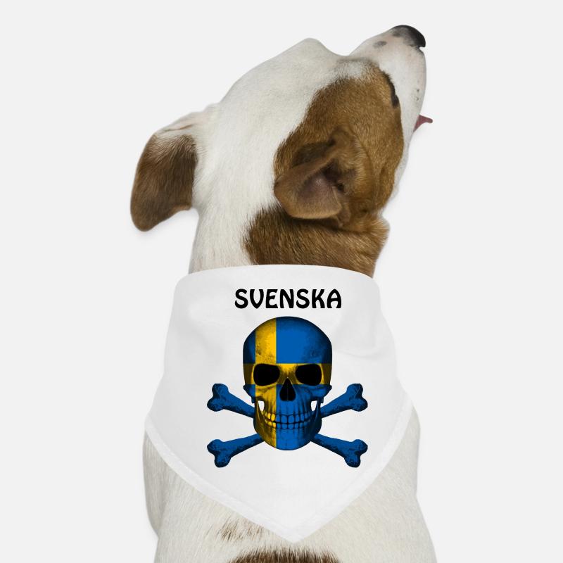 Skull Jolly Roger Pirate Flag Svenska R6Z Hunde-Bandana