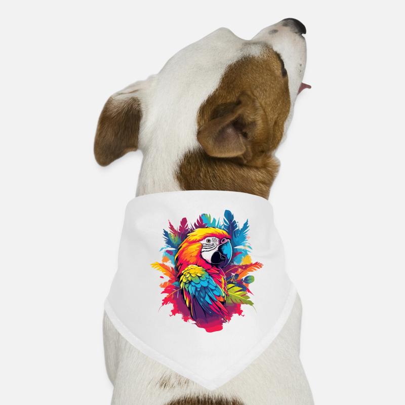Perroquet coloré avec des palmiers Bandana pour chien
