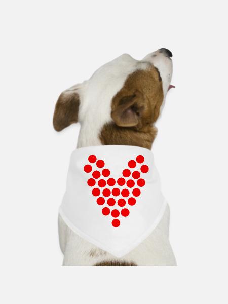 HEART. COUPLE. JUST MARRIED. Bachelorette party. VALENTINE'S DAY. - Dog Bandana - white - Front