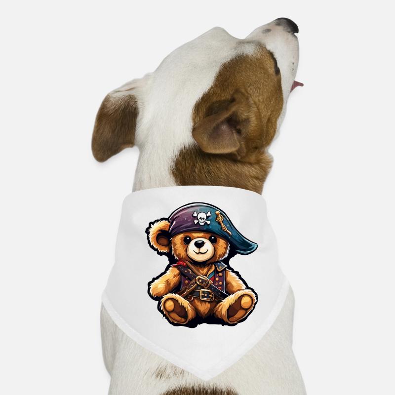 Teddybär / Kuscheltier / Stofftier / Geschenkidee - Hunde-Bandana - Weiß