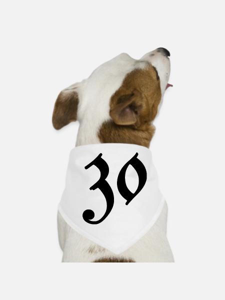 30. 30 YEARS. 30th ANNIVERSARY. 30 YEARS ANNIVERSARY. - Dog Bandana - white - Front