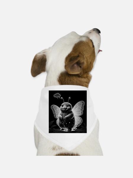 Sternenglitzer Käferfee - Hunde-Bandana - Weiß - Vorne