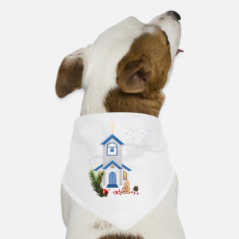 Weihnachten mit Kirche Hunde-Bandana