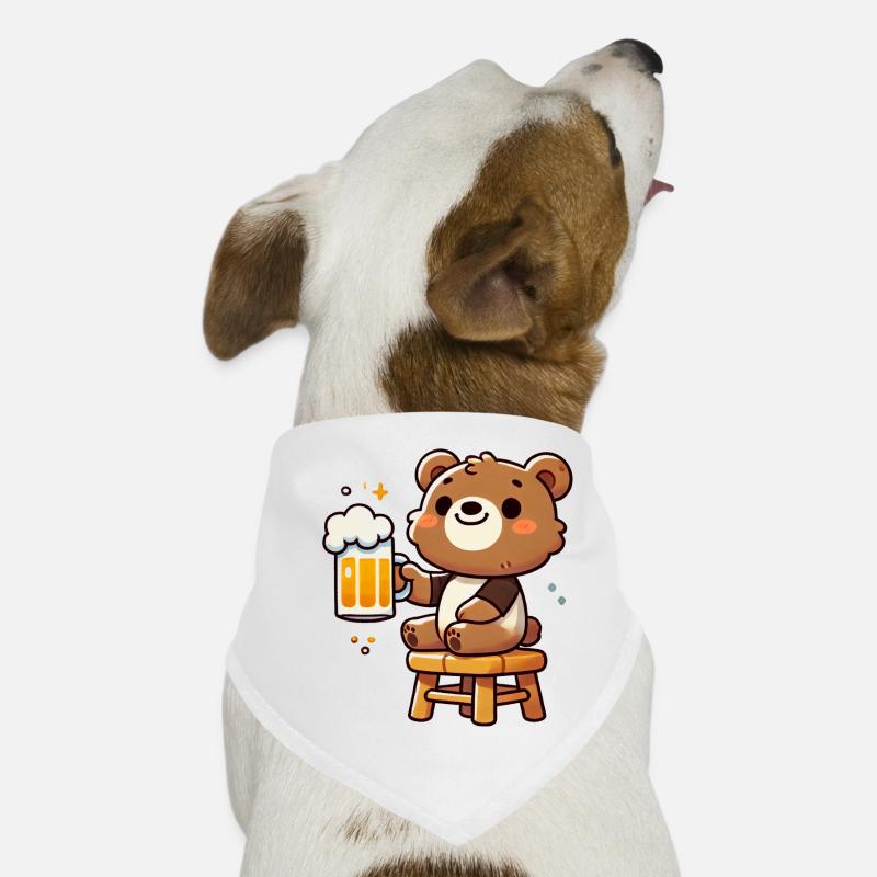 Cute Bear Drinking Beer 3 Hunde-Bandana