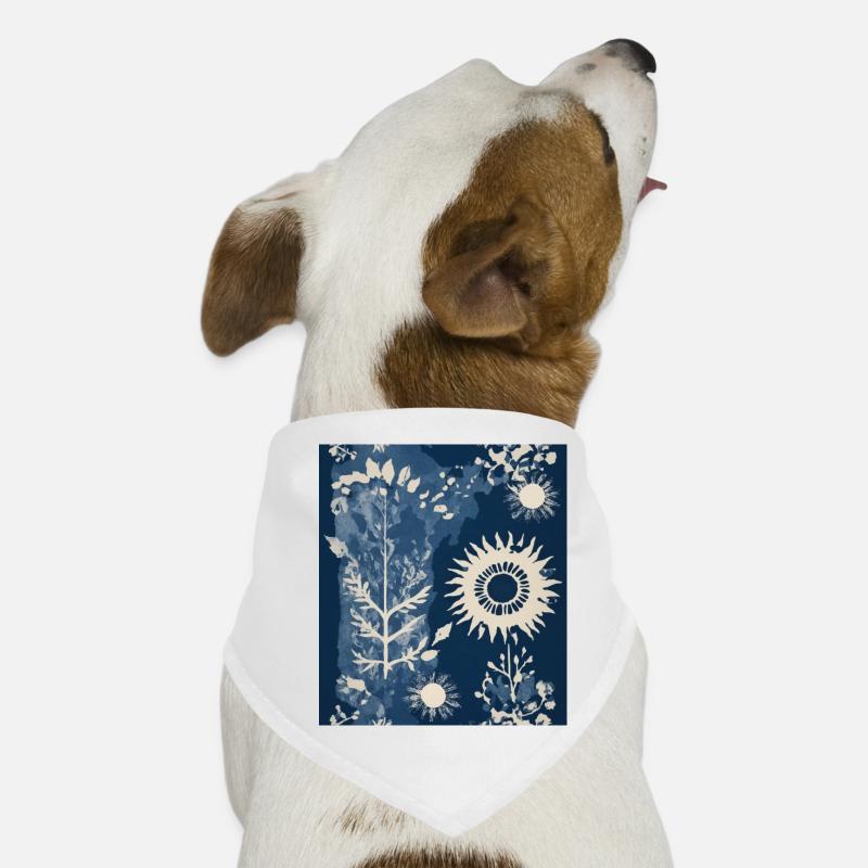 Abstract plant composition - Dog Bandana - white