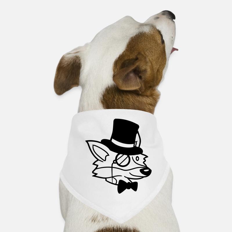 Fuchs Rotfuchs Sir Mr. Zylinder Hut Monokel Brille Hunde-Bandana