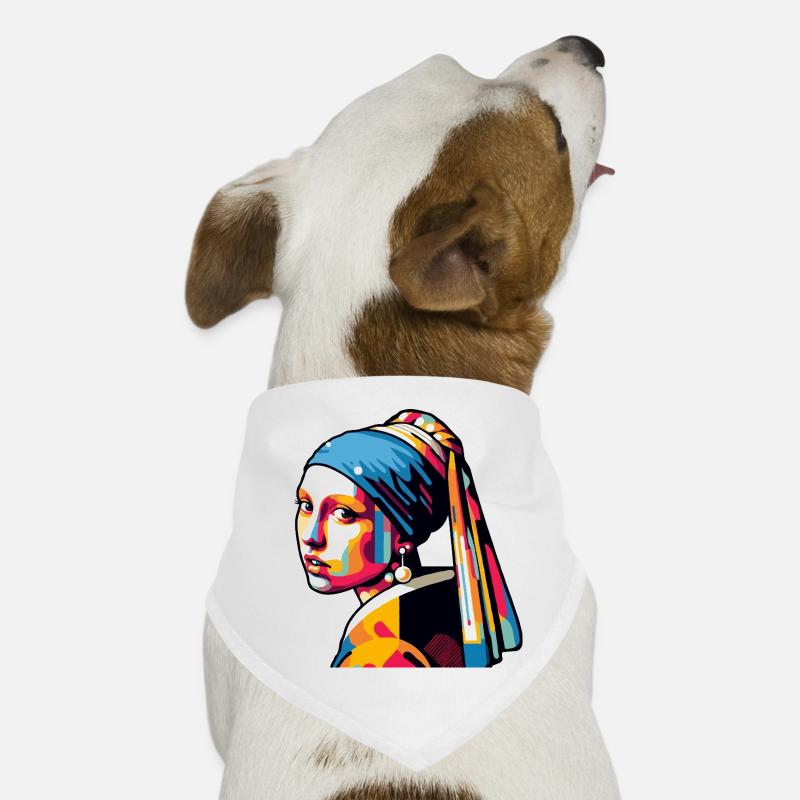 Fille avec une perle boucle d’oreille moderne Bandana pour chien