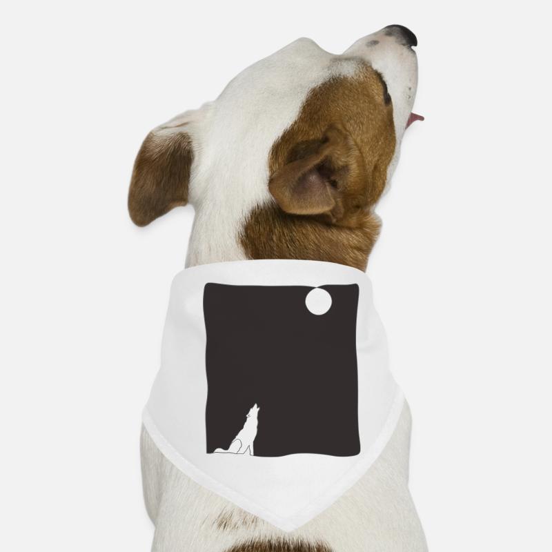 Wolf Howl Line Art Dog Bandana