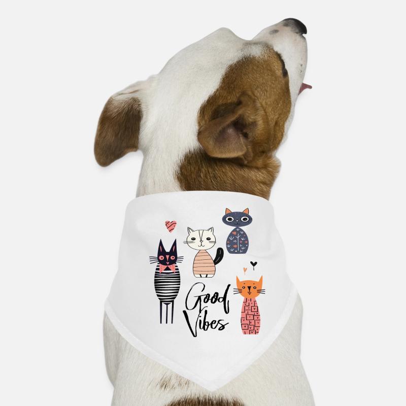  Katzen  Gute Laune  - Hunde-Bandana - Weiß